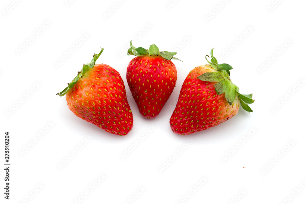 Freshly picked strawberry isolated on white background Freshly picked strawberry isolated on white background