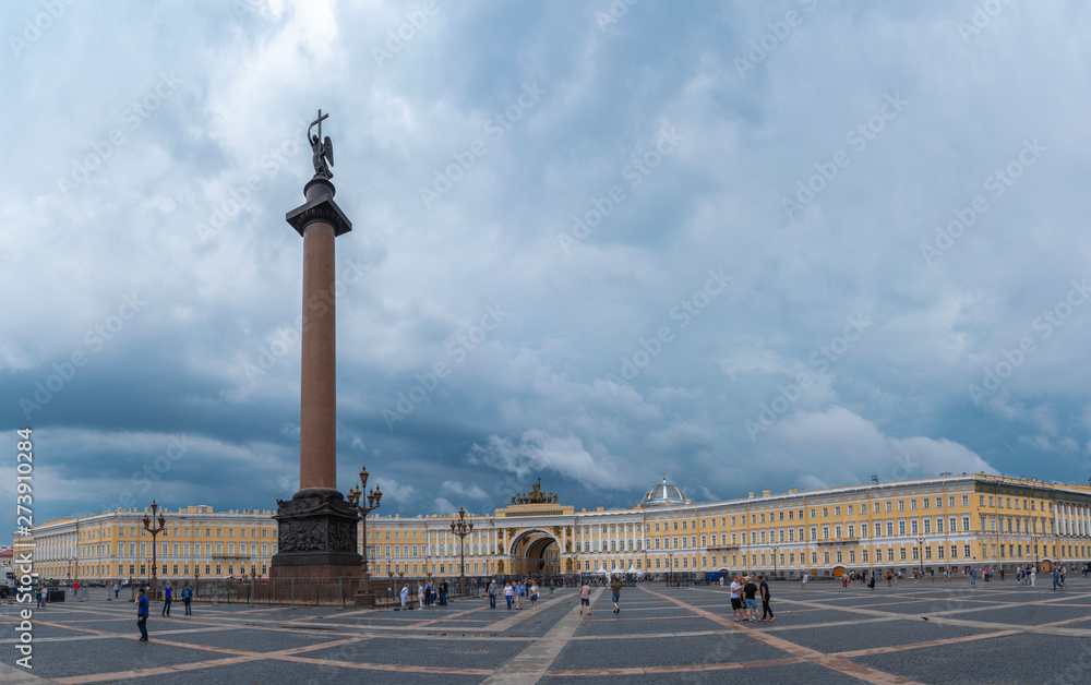Alexander Column in the center of Palace Square