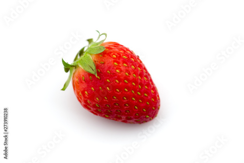 Freshly picked strawberry isolated on white background