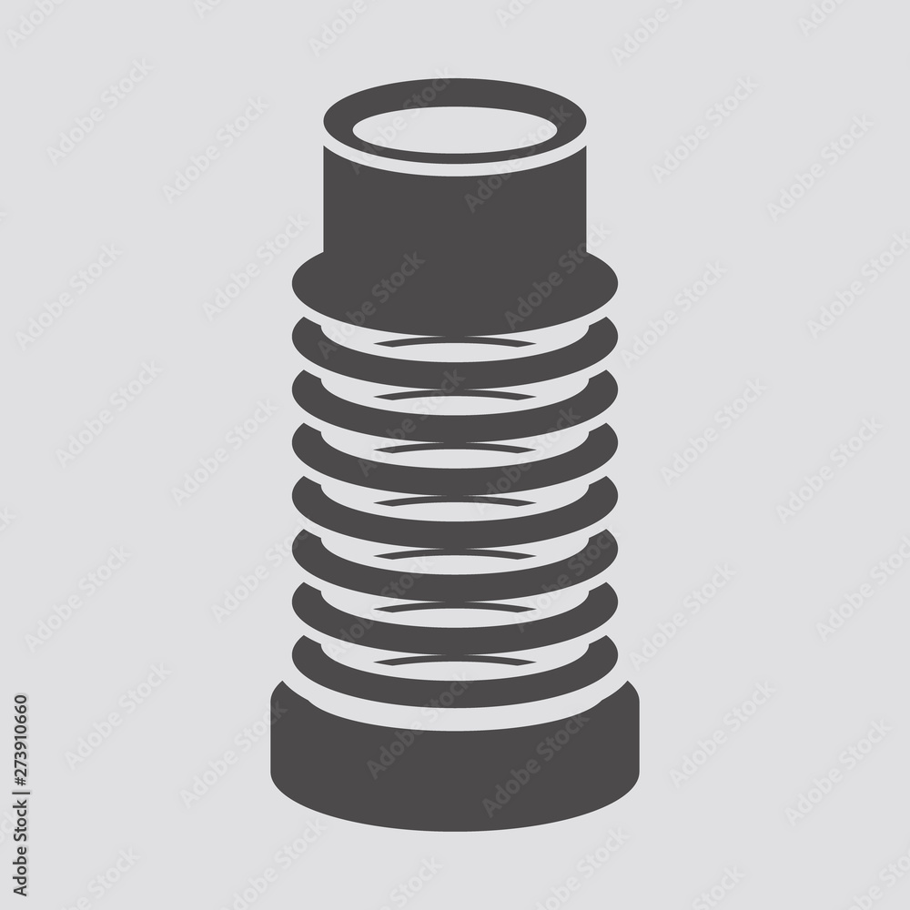 Corrugated pipe for toilet icon in flat style.Vector illustration. Corrugated pipe for toilet icon in flat style.Vector illustration.
