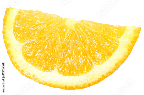 orange slice isolated on white background. macro.