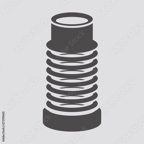 Corrugated pipe for toilet icon in flat style.Vector illustration.