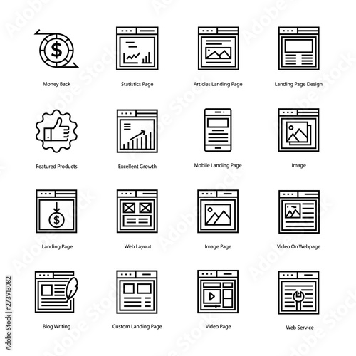 Web Landing Page Line Icons