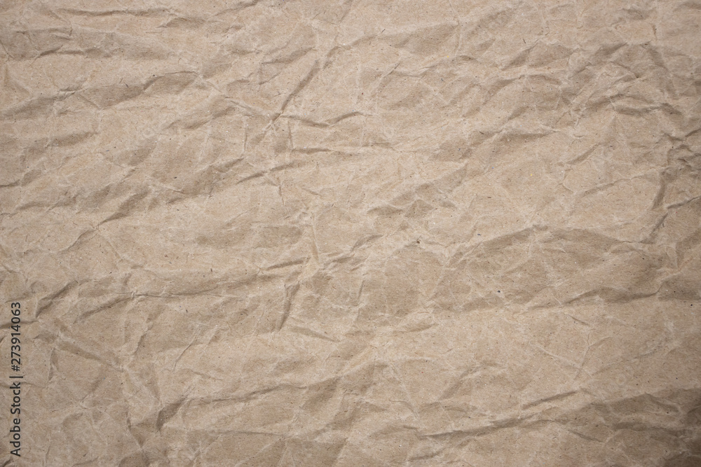 background of crumpled brown paper texture