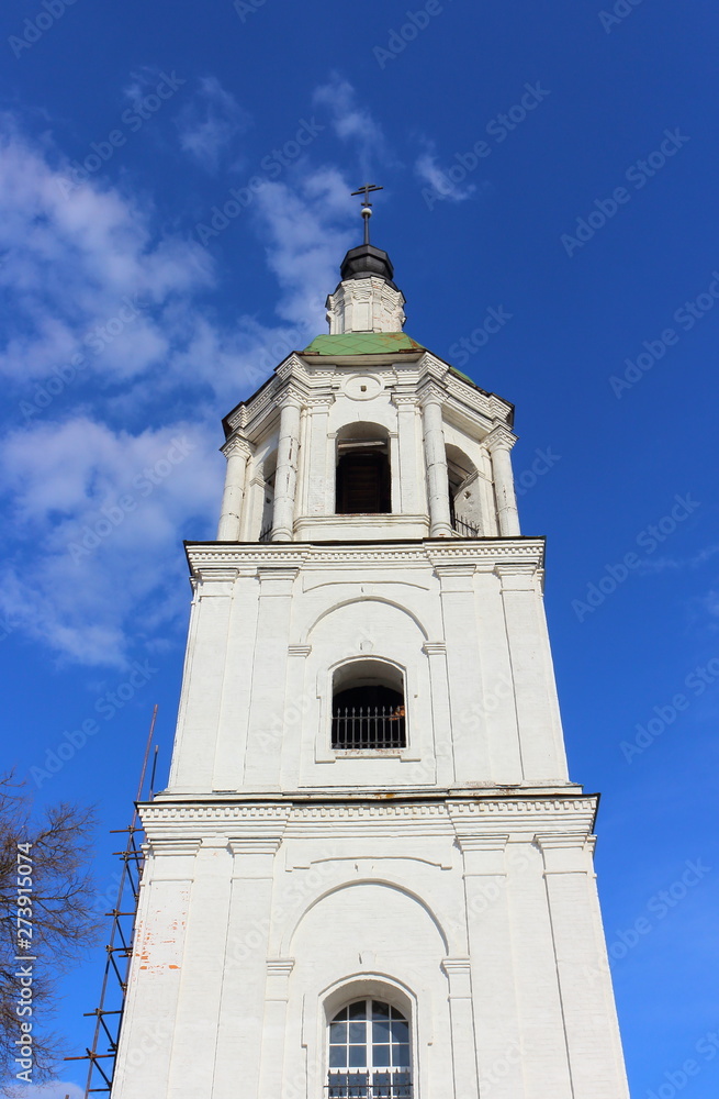 The bell tower of the Trinity Church in the city of Zaraysk. Monument of architecture of the XVIII-XIX centuries