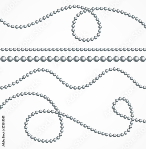 Realistic 3d Detailed Beads Chain Ball. Vector