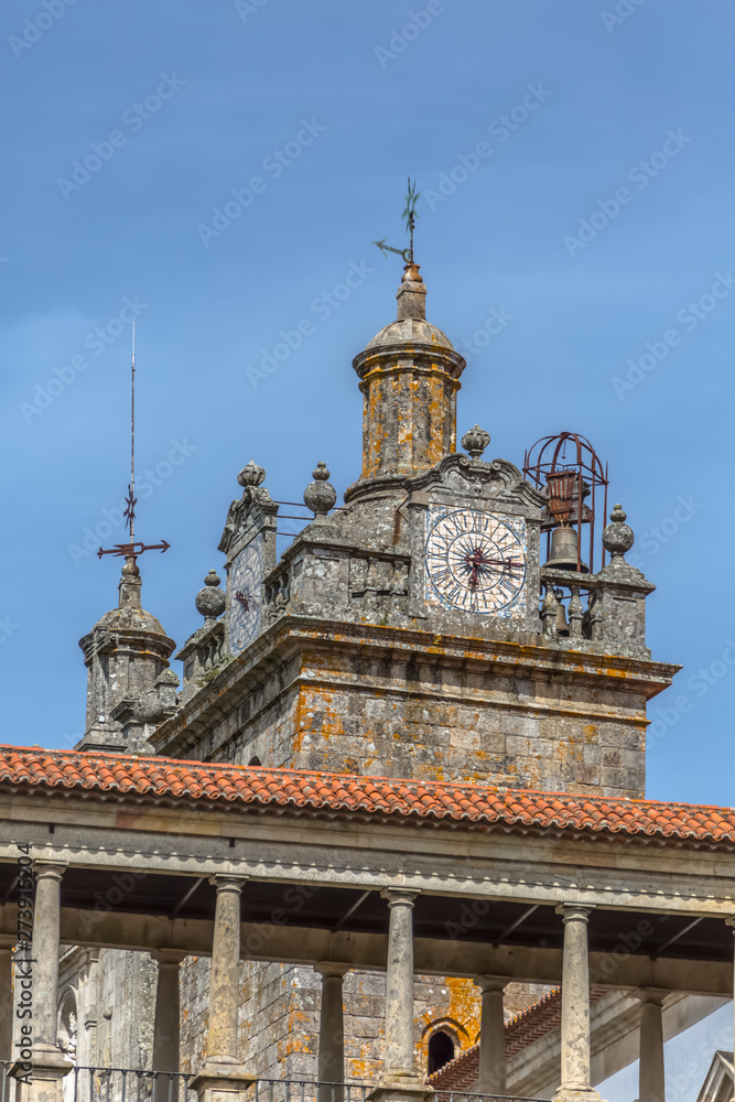 Cathedral of Viseu, Sé Cathedral de Viseu, D. Duarte plaza, renascence columns gallery , architectural icon of the city of Viseu, Portugal