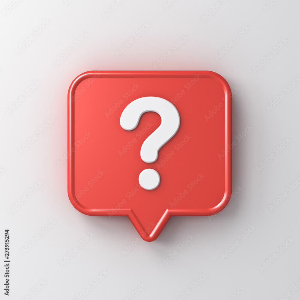 3d social media notification white question mark icon in red rounded square pin isolated on white background with shadow 3D rendering 3d social media notification white question mark icon in red rounded square pin isolated on white background with shadow 3D rendering