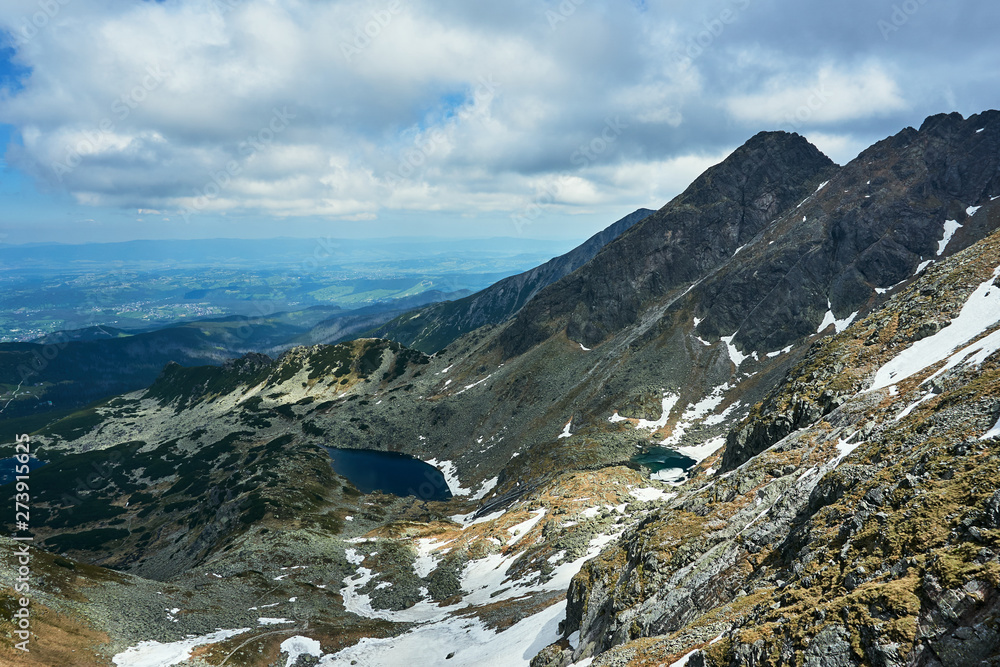 Glacial lakes in the Tatra Mountains in Poland.