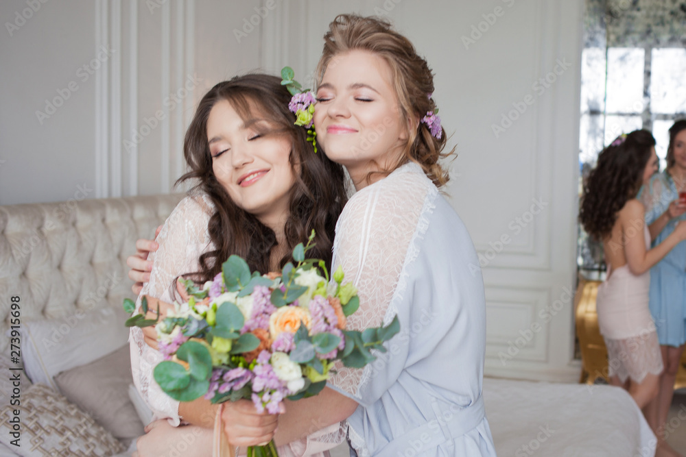 Bachelorette party before the wedding. Young beautiful woman Bachelorette party before the wedding. Young beautiful woman