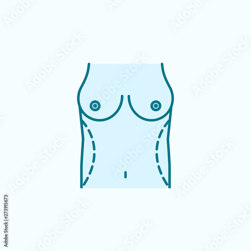 waistline woman surgery field outline icon