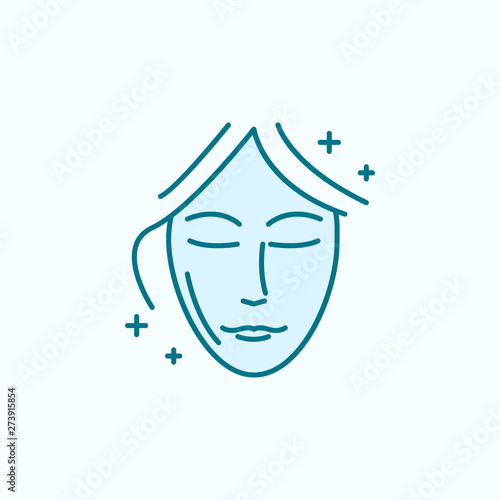 Face lift surgery beauty field outline icon