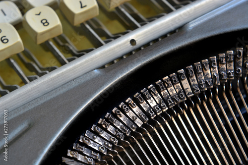 Detail on typefaces of an old typewriter © Luigi Bertello Photo