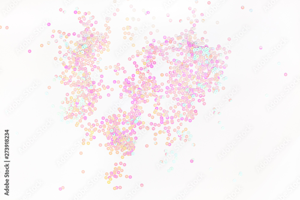 Pearl pastel confetti sparkles on white background Pearl pastel confetti sparkles on white background