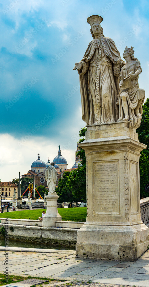 Statues at Prato della Valle square in Padua, Italy.
