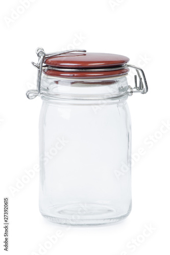 Empty glass jar with lid