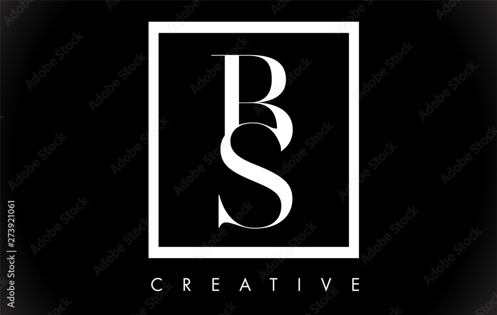 BS Letter Design Logo with Black and White Colors Vector. Stock Vector ...