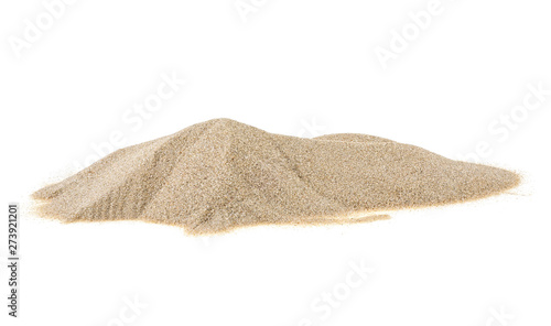 Pile of river sand isolated on a white background