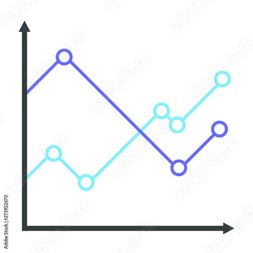 Wallpaper Mural Vector illustration of a blue line graph with markers. Torontodigital.ca