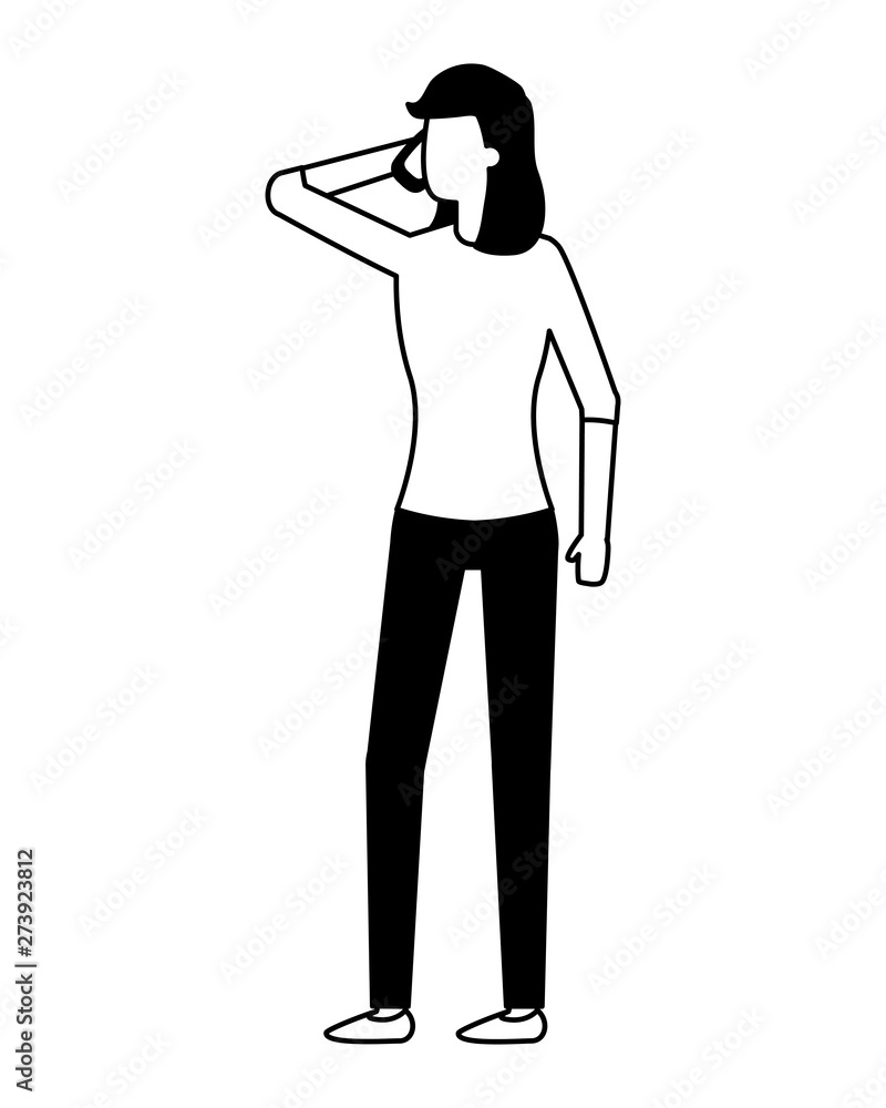 woman using smartphone on white background woman using smartphone on white background