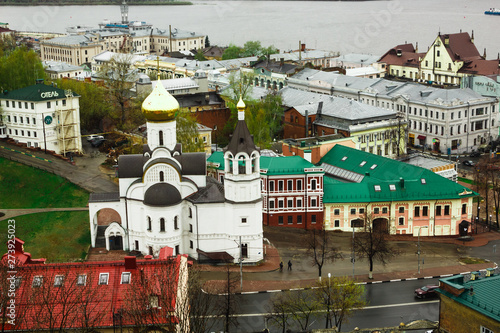 Nizhny Novgorod. Junction of Oka river with Volga River