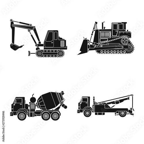 Vector illustration of build and construction symbol. Collection of build and machinery stock vector illustration.