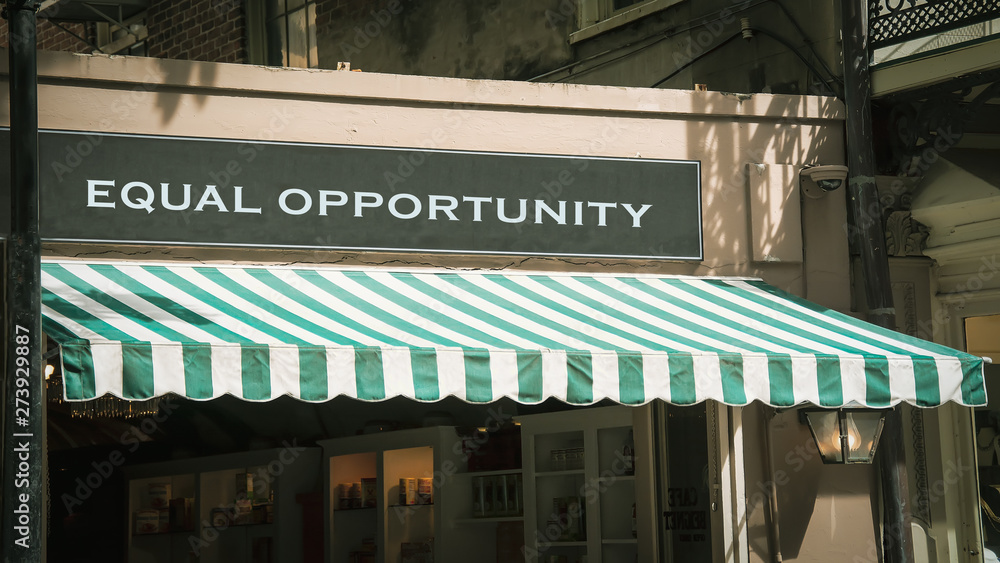 Naklejka premium Street Sign EQUAL OPPORTUNITY
