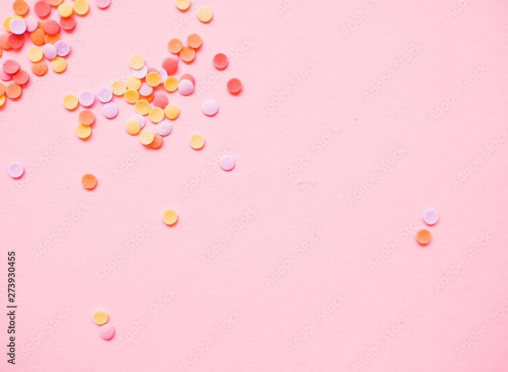 colorful confetti  on  background.