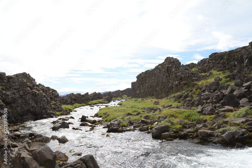 Bach am Öxarafoss auf Island Bach am Öxarafoss auf Island