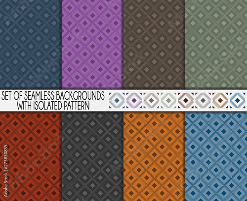 Fond avec motif répété géométrique vintage type losange - Motif isolé pour une utilisation aisée et personnalisable sous Illustrator