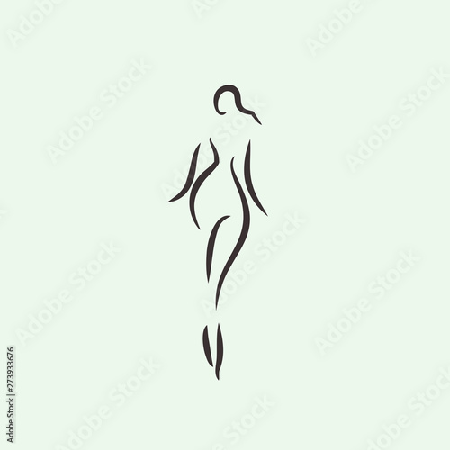 silhouette of a woman line illustration vector photo