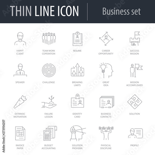 Icons Set of Business Number Two. Symbol of Intelligent Thin Line Image Pack. Stroke Pictogram Graphic for Web Design. Quality Outline Vector Symbol Concept Collection. Premium Mono Linear