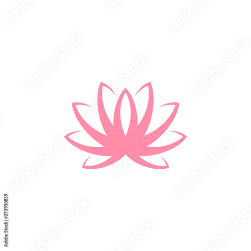 Lotus. Pink flower on white background. Water lily 