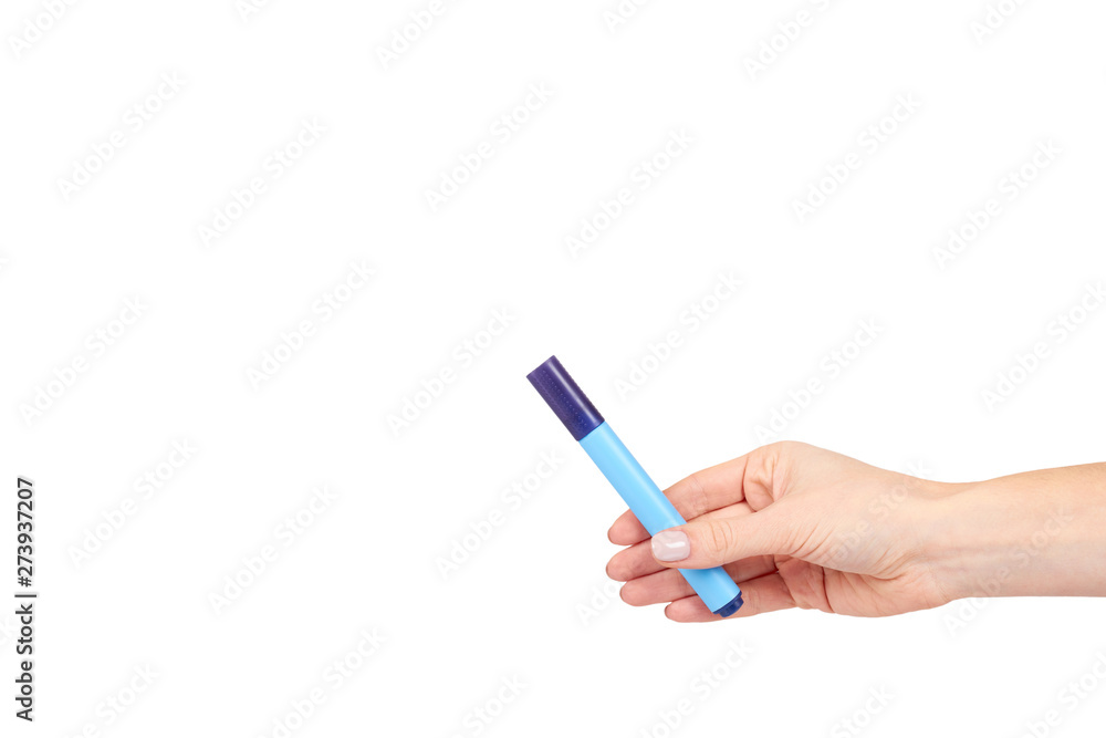 Hand with felt tip marker, drawing or writinng gesture. Hand with felt tip marker, drawing or writinng gesture.