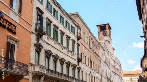 old architecture in Perugia italy with cathedral in the background