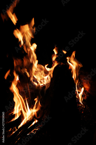The fire at the night is burning hot © lightscience
