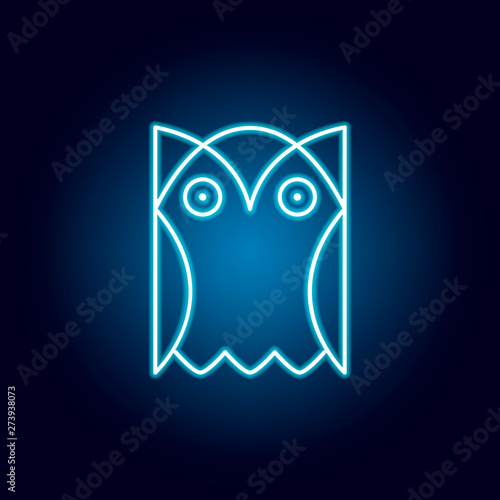 owl, bird, education outline icon in neon style. elements of education illustration line icon. signs, symbols can be used for web, logo, mobile app, UI, UX photo