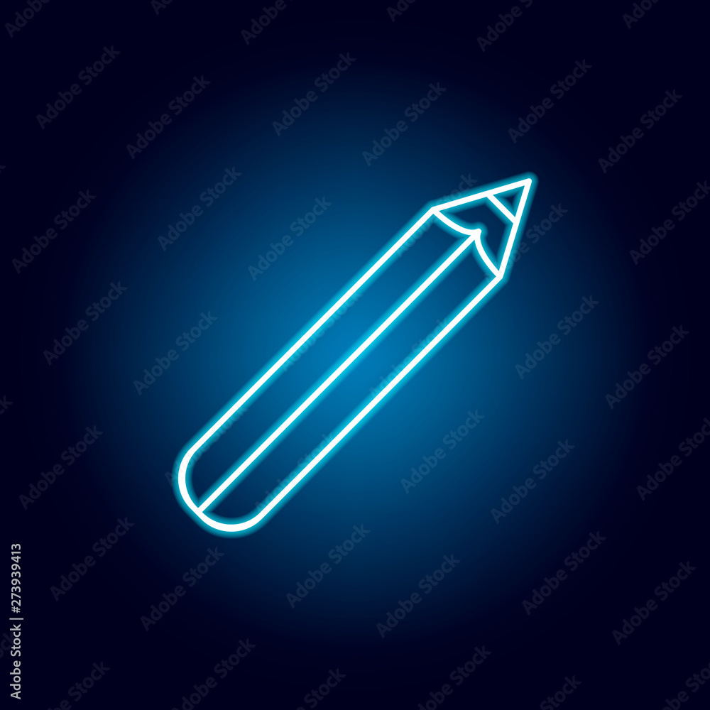 pencil, draw outline icon in neon style. elements of education illustration line icon. signs, symbols can be used for web, logo, mobile app, UI, UX pencil, draw outline icon in neon style. elements of education illustration line icon. signs, symbols can be used for web, logo, mobile app, UI, UX