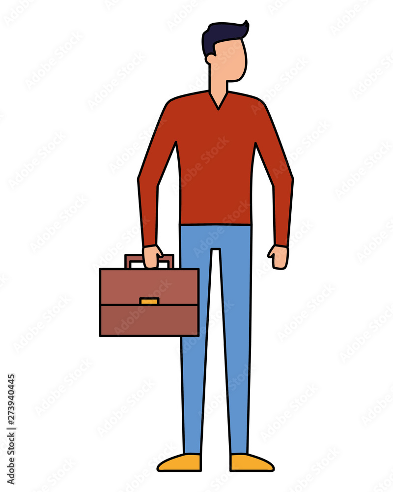 businessman character with business briefcase businessman character with business briefcase