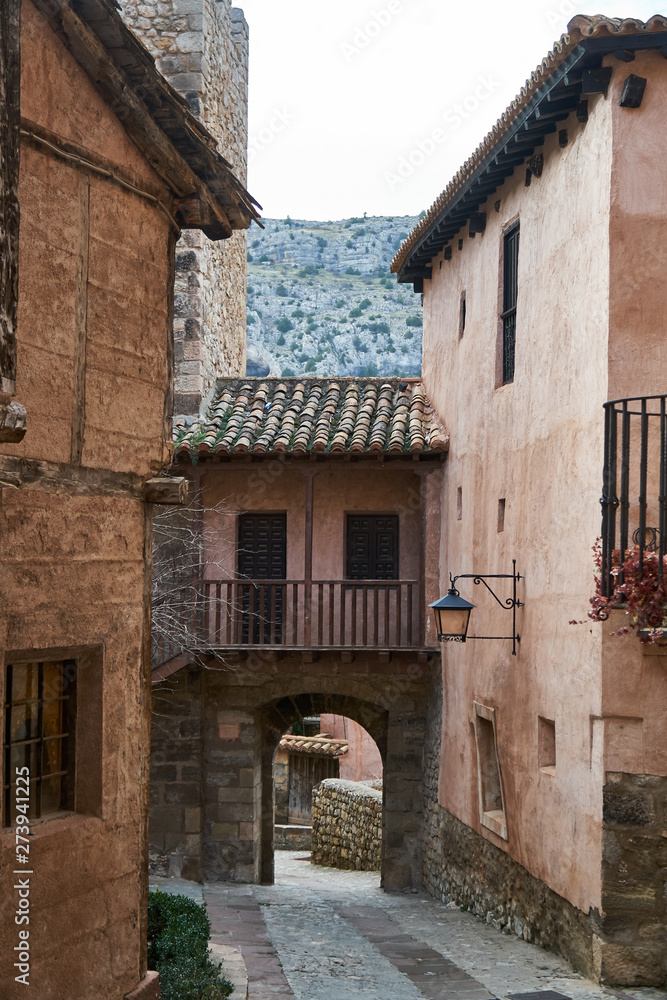 streets of town of albarracin teruel in the afternoon