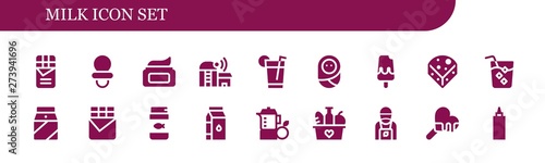 milk icon set