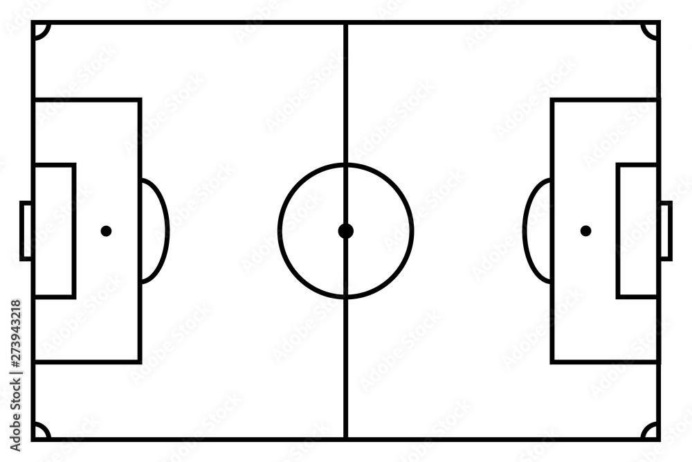 Esquema de un campo de fútbol. Esquema de un campo de fútbol.