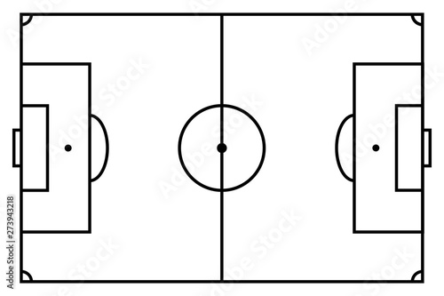 Esquema de un campo de fútbol.
