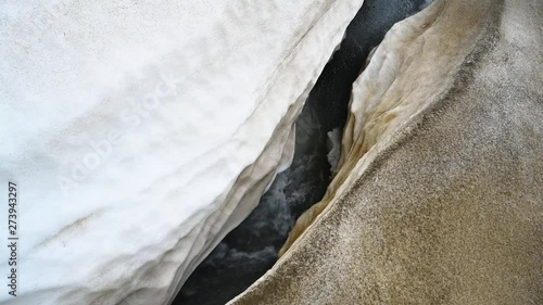 Scenic view of the melting Athabasca Glacier at Columbia Icefield, Japser National Park, Alberta, Canada