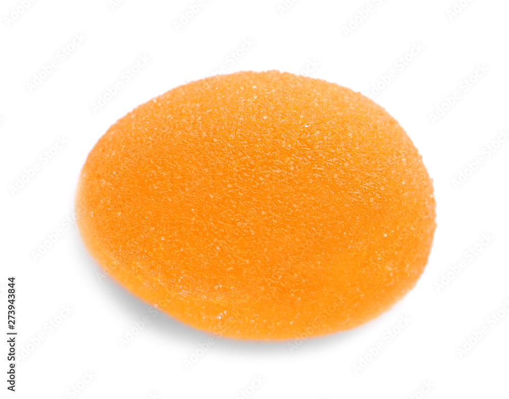 Bright delicious jelly candy on white background Bright delicious jelly candy on white background
