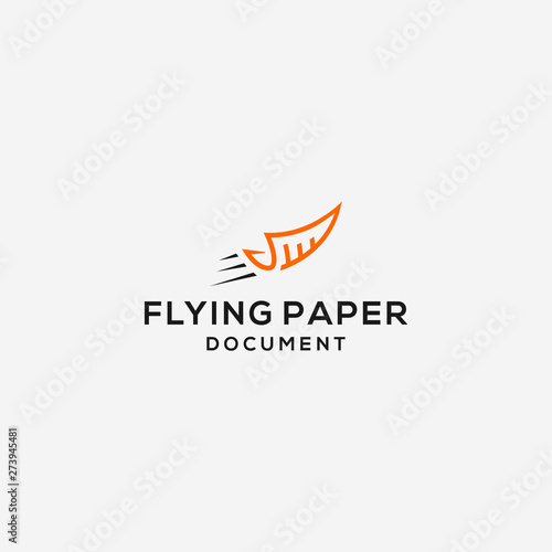 fly paper document logo illustration vector icon download