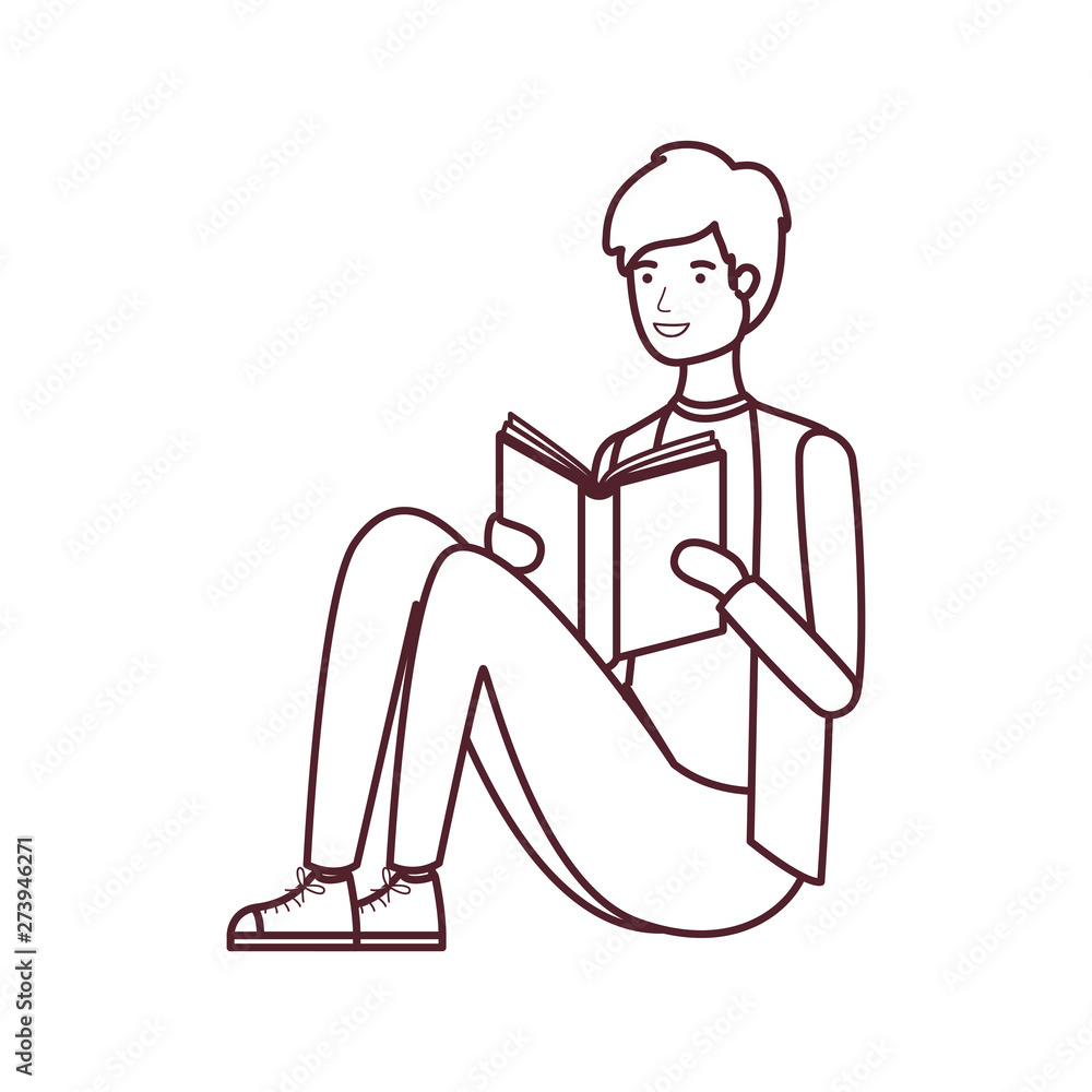man sitting with book in hands