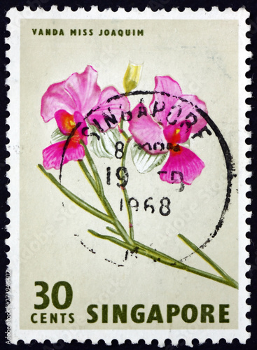 Postage stamp Singapore 1963 Vanda Miss Joaquim photo