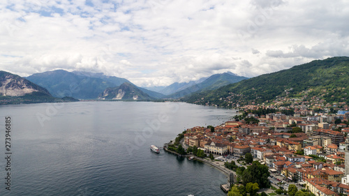 Lake Maggiore, Italy. Drone aerial view © 3dts