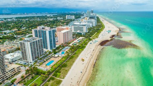Aerial view of South Beach, Overcast weather. Miami Beach. Florida. USA.  © miami2you
